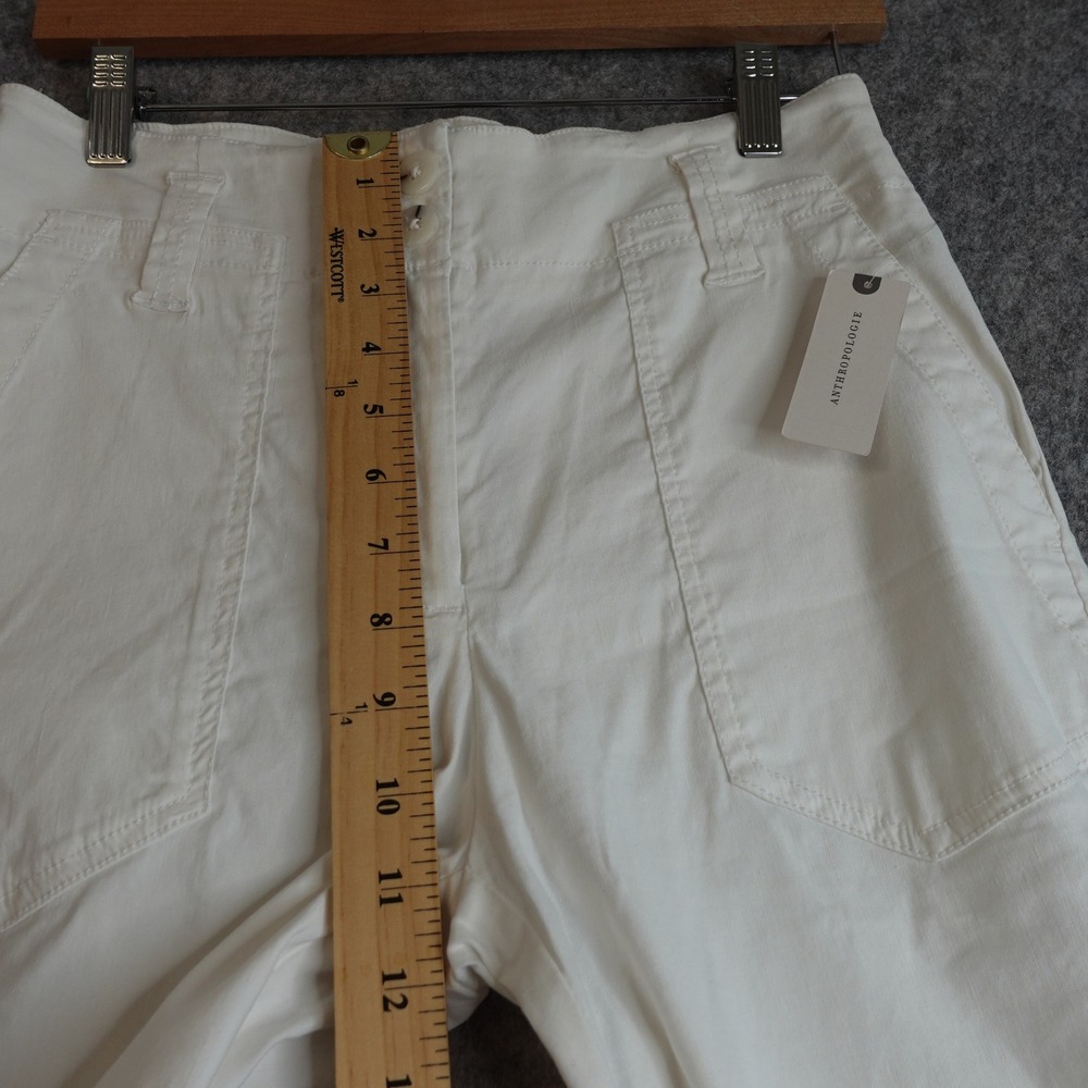Maeve Anthropologie The Naomi Wide Leg Pants Womens 4 White Linen Stretch NWT - Picture 9 of 13